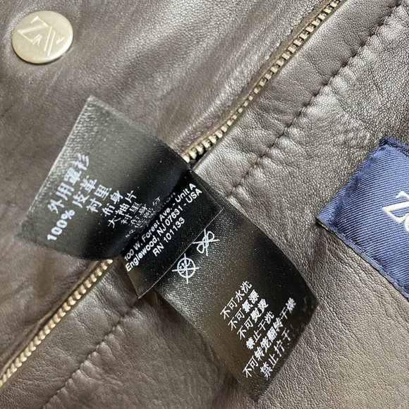 100% Authentic Ermenegildo Zegna 3/4 Leather Men's Jacket Size Large - Picture 6 of 13